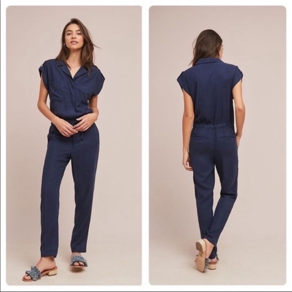 Anthropologie Pants - SANCTUARY x ANTHROPOLOGY Navy Blue Utility Jumpsuit Size S/M